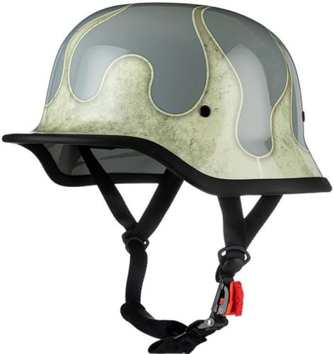 Casco Vintage Retrò Scooter, Casco Scodella Casco Jet Ciclomotore Casco Mezzo Casco Cromwell Casco Aperto Per Uomo E Donna Certificazione DOT/ECE Per Moto Chopper Motorino 8,XL