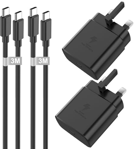 Bimker 45W Super Fast Charger, 2Pack USB C Phone Charger for Galaxy S26 Ultra/S26+/S26/S25/S25 Ultra/S24/S24 Ultra/S23/S22/S21/S20/A55/A15, Fast Charger USB C Plug with 3M USBC Cable