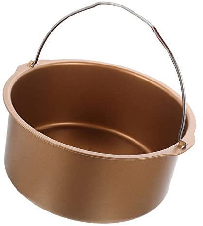SOLUSTRE Moule à Gâteau Air Fryer Antiadhésif Doré Accessoire Cuisson Pizza et Pâtisserie Plaque Robuste pour Four et Friteuse à Air