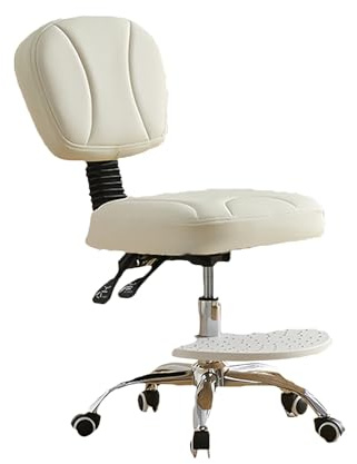 Sgabello a sella girevole a 360° con schienale, sedia ergonomica da salone, resistente, capacità di 200 kg, ideale per negozi di bellezza e uffici, soluzione di seduta elegante e confortevole