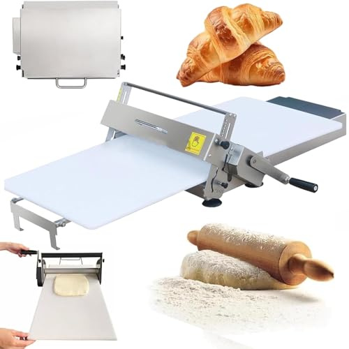 Klappbare Teigausrollmaschine Manueller Teigwalzer Mit Einstellbarer Dicke, Croissant-Teiglaminator Aus Edelstahl, Manuelle Teigausrollmaschine, FüR Private Und Gewerbliche BäCkereien Type400