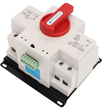Haofy Interruptor de Transferencia Automática de Doble Potencia de Tamaño Pequeño Excelente Artesanía para Uso Universal Interruptor de de Generador 125A Aleación de Aluminio