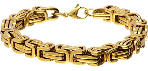 FILANGO Kirurgiskt stål kungligt armband | karbinhake | mode smycken armband, 22 centimeters, Rostfritt stål, 0