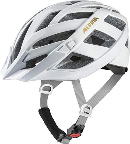 ALPINA PANOMA Classic - Leichter, Optimal Belüfteter Touren Fahrradhelm Mit Optionalen LED-Licht Für Erwachsene, White-Prosecco, M (56-59 cm)
