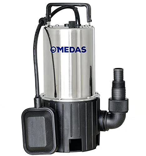 MEDAS 550W 12000 L/H Electric Portable Stainless Steel Submersible Dirty Water Sump Pumps for Garden Pond Basement with Float Switch