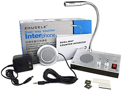 Micrófono de intercomunicador de 220 V, audio de doble vía con antiinterferencias para contador de banco, ventana, sistema de interfono