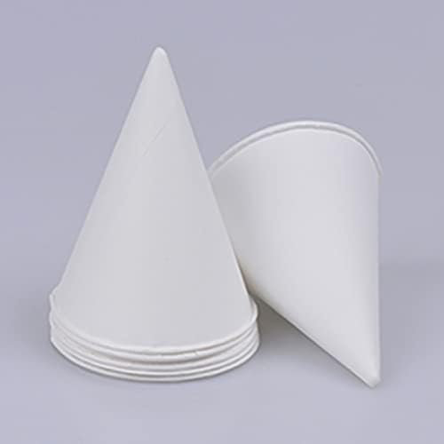 HOT BARGAINS Paper Cone Cups 4oz, Biodegradable Water Dispenser Cups, White, Pack of 1000