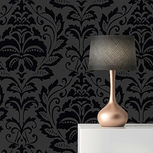 TADESSI WTD Nicolo M1-No.22 Papier peint intissé style baroque Noir