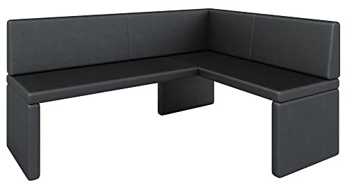 Eckbank Akiko Corner Bench - Eckbankgruppe für Ihrem Esszimmer, Küche modern, Sitzecke, Essecke. Perfekt für Küche, Büro und Rezeption. Solide und Starke Verarbeitung. (Soft 11, 168x128cm rechts)