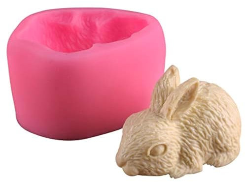 DAWRIS Moule en Silicone Lapin Moule À Bougie 3D en Forme De Lapin, Moule à bougie en silicone en forme d'lapin de lapin de Pâques Moule en Silicone pour Bougie De Pâques Moule à savon en résine