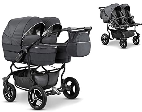 Zwillingskinderwagen 2 in 1 Twin Star inkl. Sportsitze - 10 Teile - in 16 Farben
