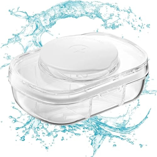 Pillenschneider, Medikamenten-Reiseetui, tragbarer Pillenentferner, Medikamenten-Tablettenschneider, 3 Fächer, kleines Pillenetui, Medikamententeiler, Aufbewahrungsbox für Pillen, Tabletten