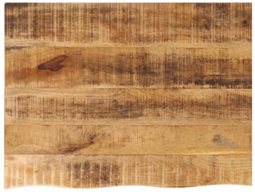vidaXL Tischplatte 90x60x2,5 cm Baumkante Massivholz Raues Mangoholz