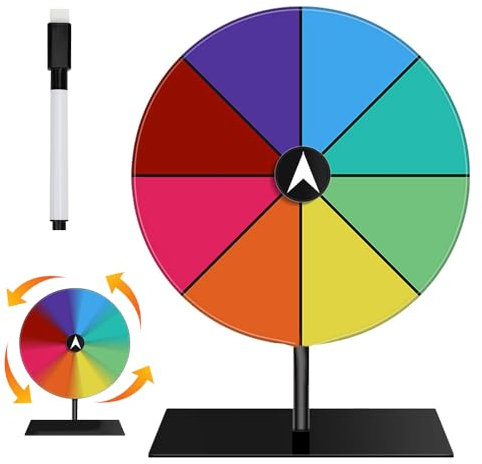 Hojalis Glücksrad Zum Drehen, 15 * 20cm Glücksrad Zum Selbstgestalten, 8 Beschriften Glücksrad Spielzeug, Robustes Bearbeitbares Drehrad, für Karneval, Messen, Gewinnen Von Fortune-Spin-Spielen