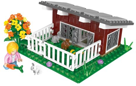 BlueBrixx Play 107416 – Hasengehege aus Klemmbausteinen mit 149 Bauelementen
