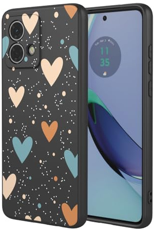 SEAHAI Funda para Motorola Moto G84 5G, Ultradelgado Suave Carcasa de Silicona Líquida, Moda TPU Bumper Antigolpes Cubierta con Patrón de Animales de Lindas Flores - Negro S04