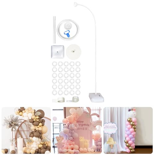8,2 FT riutilizzabile arco per palloncini con struttura regolabile, per compleanno, matrimonio, festa (bianco)