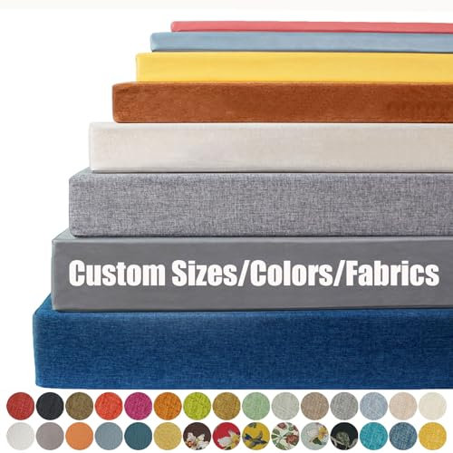Pcevathiy Custom Bench Cushion for Indoor Window Seat/Outdoor Patio Furniture, Customizable Color/Size/Fabric/Piping/Non-Slip Bottom/Waterproof 70D Long Bench Pad