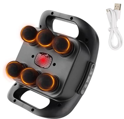 Masajeador Eléctrico de 6 Cabezas. Pistola de Masaje Muscular con 9 Niveles y 9 Modos. Cojín Masajeador para la Espalda, Piernas, Muslos, Abdomen... Herramienta de Masajes para Relajación.