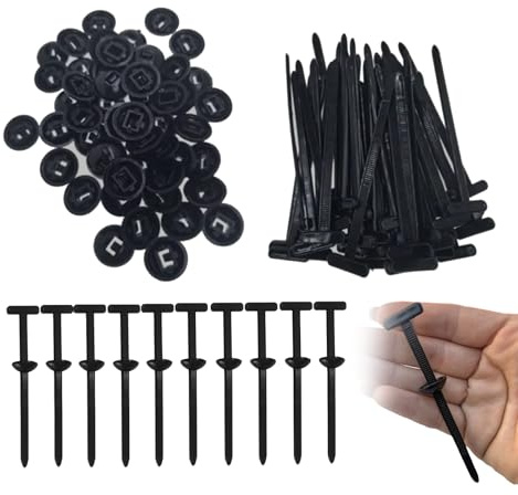 Poraceous 100 Hebillas Universales de Nailon para Bridas de Cables, Soporte de Nailon Autoblocante Resistente, Herramienta de Bridas de Plástico Multiusos para Reparación Diaria de Automóviles