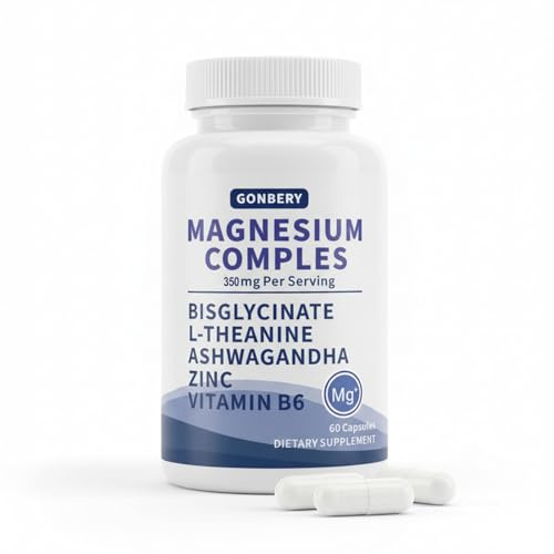 Magnesium Complex 7-in-1 with Ashwagandha & L-Theanine | High Absorption Bisglycinate, Citrate & Malate + Vitamin B6, Zinc | Support DeepCalm | Gluten Free, 60 Capsules