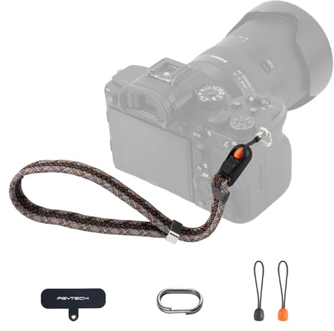 PGYTECH Correa de muñeca delgada para fotógrafos, ajustable, liberación rápida, compatible con cámaras instantáneas compactas sin espejo, correa de mano para cámara Sony y Canon, estilo moderno, Negro