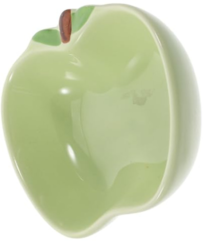 Toyvian Bol Céramique pour Petits Animaux Gamelle Eau et Nourriture Résistante Design Pomme Verte pour Hamsters Chinchillas Furets Rats Cochons et Hérissons