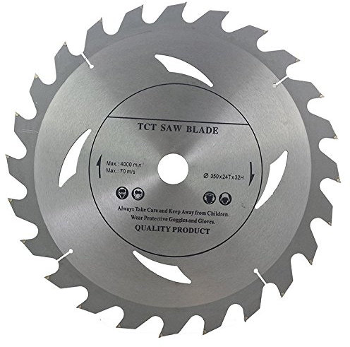 Lama per sega circolare (troncatrice) di alta qualità, da 350 mm x 32 mm, con 24 denti, disco circolare per tagliare il legno