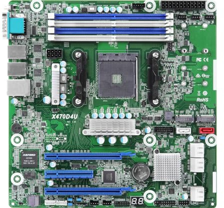 AsRock Rack X470D4U Micro ATX Server Motherboard AM4 Ryzen & Ryzen 7nm PGA1331 AMD X470