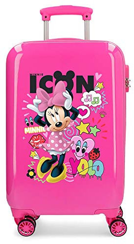 Disney Enjoy Minnie Icon Kabinenkoffer Rosa 34x55x20 cms Hartschalen ABS Kombinationsschloss 34L 2,6Kgs 4 Doppelräder Handgepäck