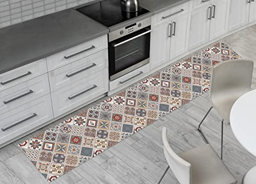 BIANCHERIAWEB Tappeto Passatoia Cucina Antiscivolo Sottolavello Digitale Fantasie Varie 50x230 Mattonella
