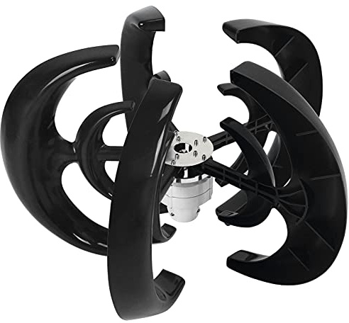 Windturbinen-Generator 1200W 5 Blätter Windturbinenmotor mit Laderegler Windturbinen-Generator-Kit für Boot Marine Garden Monitoring Schwarz(12v)