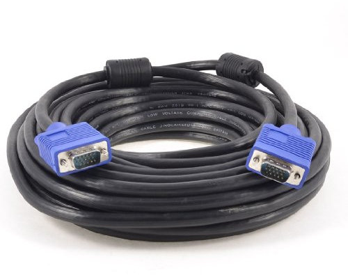 Ruilogod 15 metros de largo 15 pines VGA varón al cable masculino para la computadora LCD CRT