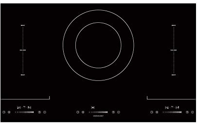 Cookology 90cm Induction Hob - Flexi Zone & Dual Ring - Black | Sensitive Slider Control - 5 Booster Areas - Child Lock - Easy-Clean