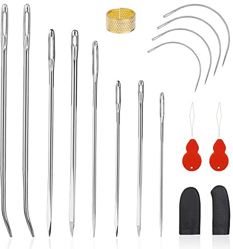 Kit de réparation de tapisserie d'ameublement 12 pièces aiguilles à coudre en cuir aiguilles à coudre à la main aiguilles triangulaires aiguilles de sac pour la réparation de toile