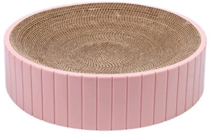 RUTAVM Kratzbaum Kratzkarton Für Katzen, Langlebig, Recycelbar, Gewellter Kratzkarton Mit Katzenminze Zum Schutz Von Möbeln Kratzstamm Im Innenbereich (Blue : Pink, Size : 40 * 40 * 10cm)