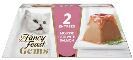 Fancy Feast Gems Pate Cat Food Mousse With Salmon and a Halo of Savory Gravy Cat Food - (Pack of 8) 4 oz. Boxes