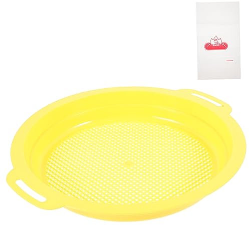 NAMOARLY Portable Mining Sieve Pan Lightweight Mesh Pan with Non-Slip Handle and Carry Bag for Riverbed Gold Panning and Sand Sifting 9.84X8.66X1.18In