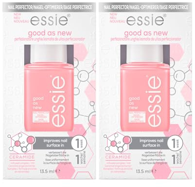 Essie Good As New Nagellack Perfektionierer mit Ceramid-Effekt halbmatt Farbe Hellrosa – 2 Stück