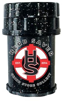 Mini HerbSaver Grinder- - 1.5x2.5 (Black Glitter)