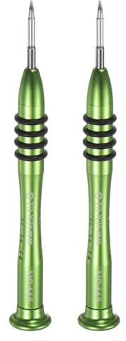 sourcing map Präzisions-Torx-Schraubendreher, T3 x 25 mm, magnetischer Stern, 6-Punkt-Kopf, Mini-Stift-Schraubendreher mit rutschfestem Aluminiumgriff für Brillen, Uhren, Laptops, Elektronik, Grün, 2