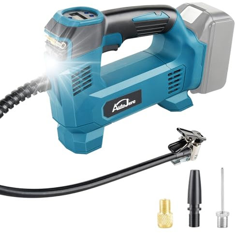 AUTOJARE Akku Kompressor Kompatibel mit Makita 18 V Akku 150PSI Elektrische Luftpumpe mit Digitalanzeige Tragbare Luftkompressor für Auto, Bälle, Fahrräder, Motorrad (ohne Akku)