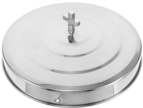 Ciieeo Religious Communion Plate Stainless Steel Church Supplies Bread Plate Pan Church Tray