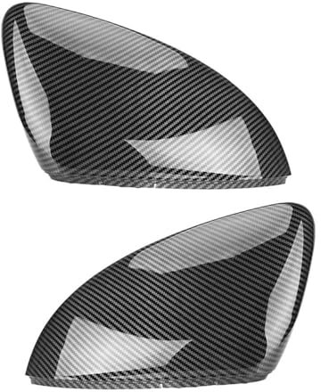RAVTAKL Kompatibel Mit VW Für Golf MK7 7.5 Für GTI 7 7R Auto-Rückspiegelabdeckung, Carbon-Look, Glänzend Schwarz, 1 Paar Auto Spiegelkappen(Carbon Look)