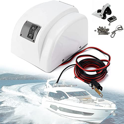 Electric Anchor Winch Marine Anchor Winch, 12V Electric Anchor Winch Windlass Kit with Remote Control Anchors Up to 25 lbs Anchor Saltwater Marine Pontoon Boat Fishing Boat