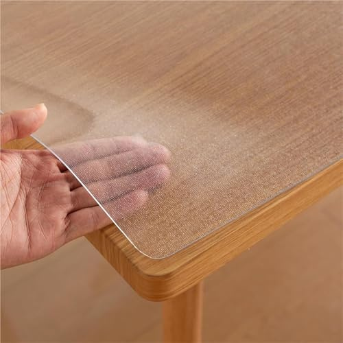 Schreibtischunterlage Transparent 40x50cm 50x60cm 60x80cm 80x100cm 100x120cm 120X120cm PVC Unterlage Bodenschutzmatte 1mm/1,5mm DickBürostuhl Unterlage Tischmatte für Büro und Zuhause(Frosted - 1.5 mm