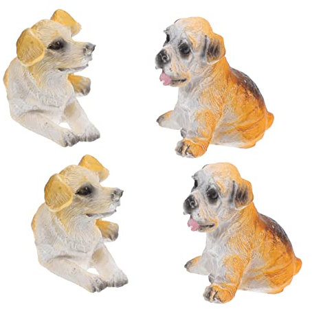 Supvox 4 Stück Hund Aus Harz Spielzeugfiguren Hundespielzeug Für Welpenspielzeug Für Mini-tierfiguren Geburtstag des Welpen Minifiguren Für Realistischer Hund
