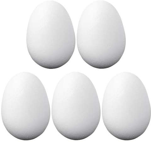Ideen mit Herz | Styropor-Eier | 5er Pack | 10 cm hoch, Ø ca. 7 cm | Rohlinge zum Basteln