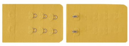 Lot de 5 rallonges de soutien-gorge pour femme - Sangle d'extension de 3 rangées de 2 crochets - Pour sous-vêtements extensibles - Boucle d'extension - Accessoire de grossesse - Jaune