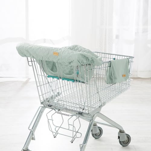 roba Einkaufswagenschutz 'roba Style' inkl. Tragerucksack - Gepolsterter Schutzbezug für Babys & Kleinkinder - Universal passend - Frosty Green
